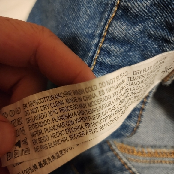 Forever 21 Blue Jean Denim Snap Button Down Front Mini Skirt Medium Wash Large L - Picture 7 of 7